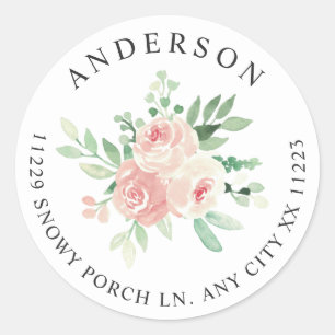 Adesivo Endereço de devolução Floral Rosa Corado