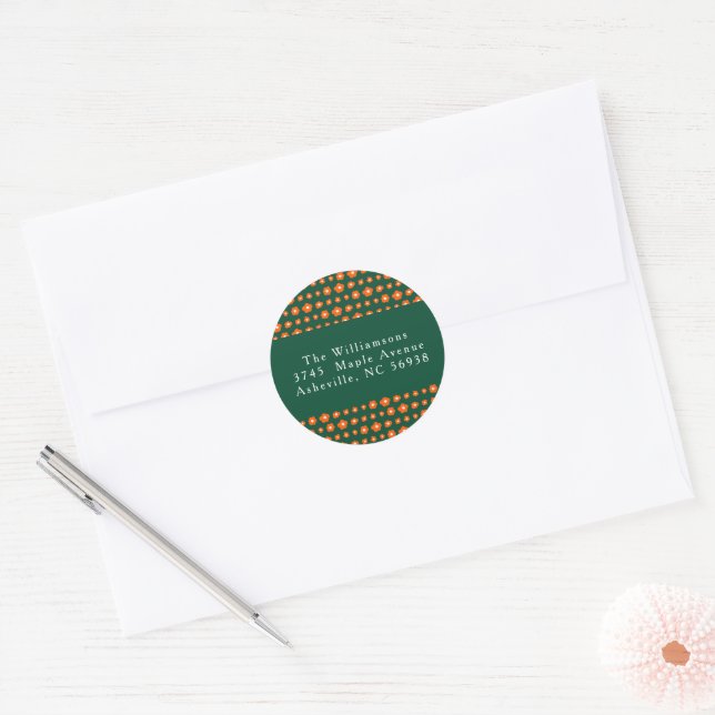 Adesivo Endereço de Devolução Flores Boho Vermelho Natal V (Envelope)