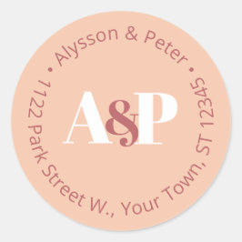 Adesivo Endereço de Devolução Minimalista em Bege Queimado