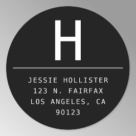 Adesivo Endereço de Devolução Minimalista Preto e Branco