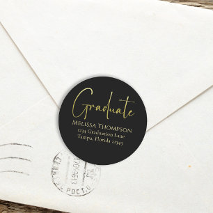 Adesivo Endereço de devolução para a Calligrafia Preta Dou