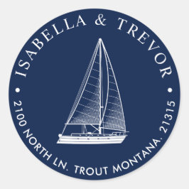 Adesivo Endereço de devolução para embarcação de navegação