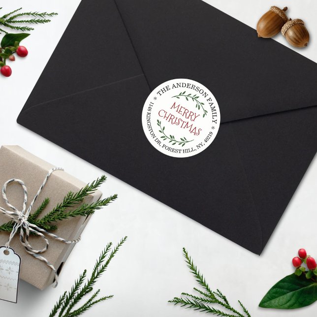 Adesivo Endereço de devolução personalizada de Natal festi (Criador carregado)