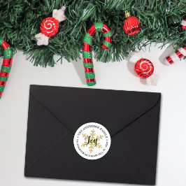 Adesivo Endereço de devolução personalizada do floco de ne