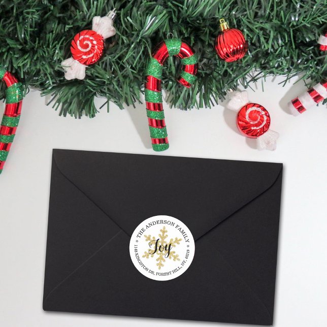 Adesivo Endereço de devolução personalizada do floco de ne (Criador carregado)