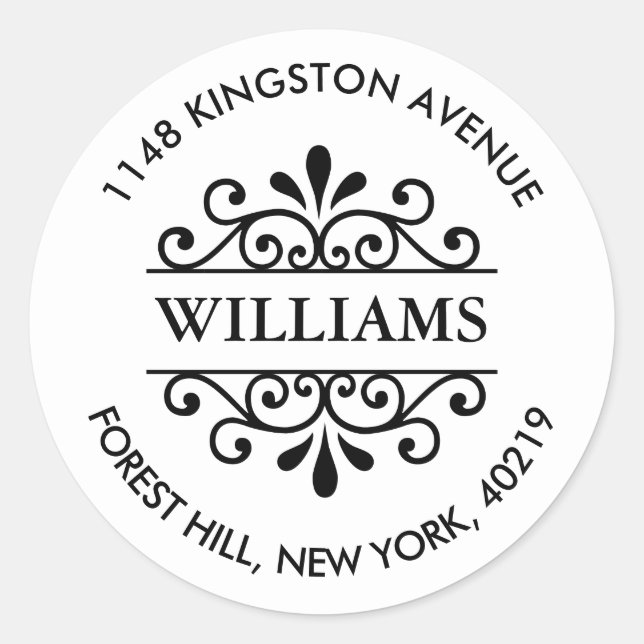 Adesivo Endereço de devolução personalizado de Ornamentado (Frente)