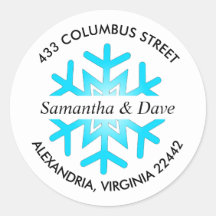 Endereço de devolução personalizado do floco de ne