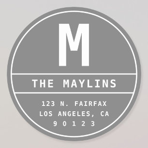 Adesivo Endereço de devolução personalizável com monograma