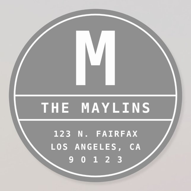 Adesivo Endereço de Devolução Personalizável com Monograma (Criador carregado)