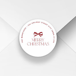 Adesivo Endereço de devolução redondo de Natal moderno
