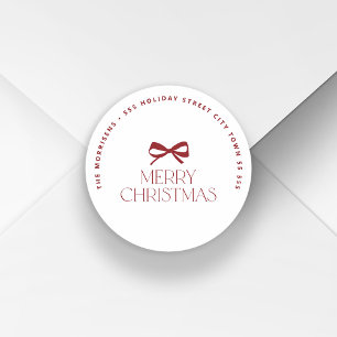 Adesivo Endereço de devolução redondo de Natal moderno