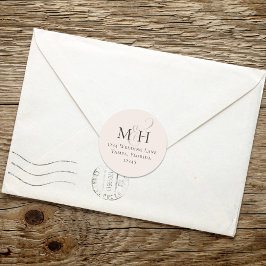 Adesivo Endereço de devolução simples de monograma com Blu