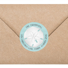 Adesivo Endereço de devolução simples Dólar de areia turqu