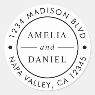 Adesivo Endereço de devolução simples e redondo