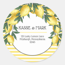 Adesivo Endereço de devolução tropical do limão de aperto 