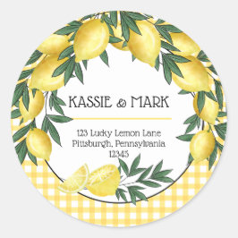 Adesivo Endereço de devolução tropical do limão de aperto 