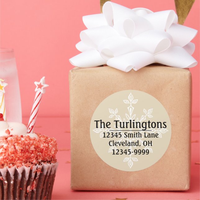 Adesivo Endereço de devolução White Snowflake Personalizad (Festa)