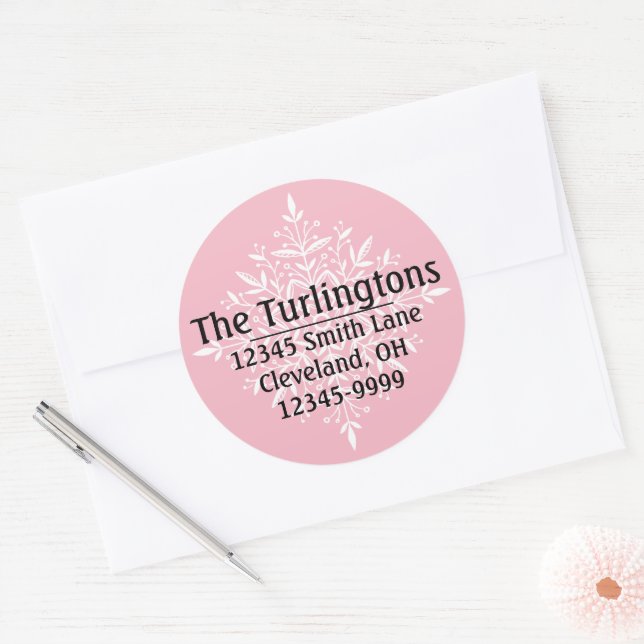 Adesivo Endereço de devolução White Snowflake Personalizad (Envelope)