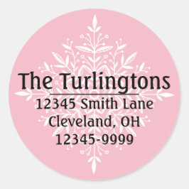 Adesivo Endereço de devolução White Snowflake Personalizad