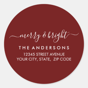 Adesivo Endereço de Feliz de Feriado de Natal Brilhante