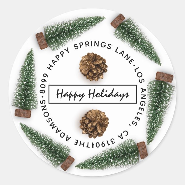 Adesivo Endereço de Feriados Felizes Endereço de Família E (Frente)