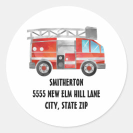 Adesivo Endereço de Festa de aniversário do Red Firecaminh