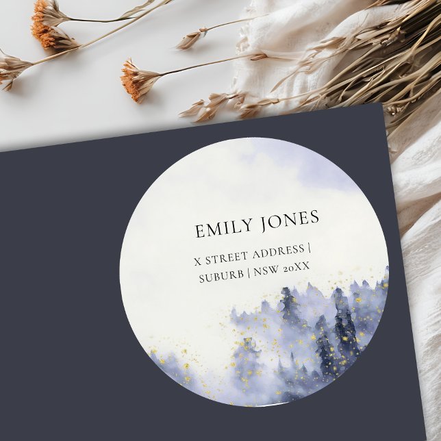 ADESIVO ENDEREÇO DE FOLIAGEM DA ÁRVORE DE ÁGUA AZUL (Criador carregado)