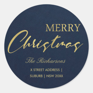 ADESIVO ENDEREÇO DE NATAL DE MERRY CALLIGRAPHY DOURADO DO 