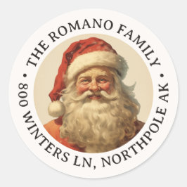 Adesivo Endereço de Natal dos Papais noeis de Vintagem de