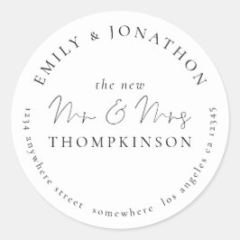 Adesivo Endereço de Nome de Devolução de Newlyweds de Scri