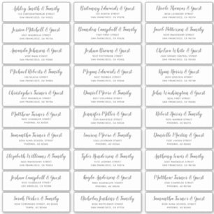 Adesivo Endereço de Nomes de Convidado de Casamento de Sc