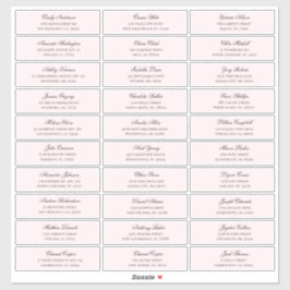 Adesivo Endereço de nomes de convidados cor-de-rosa. Etiqu