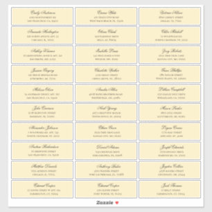 Adesivo Endereço de nomes de convidados de Peach. Etiquet