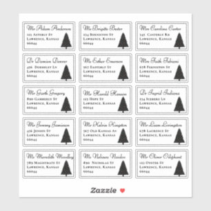 Adesivo Endereço de Nomes Individuais de Árvore de Natal E