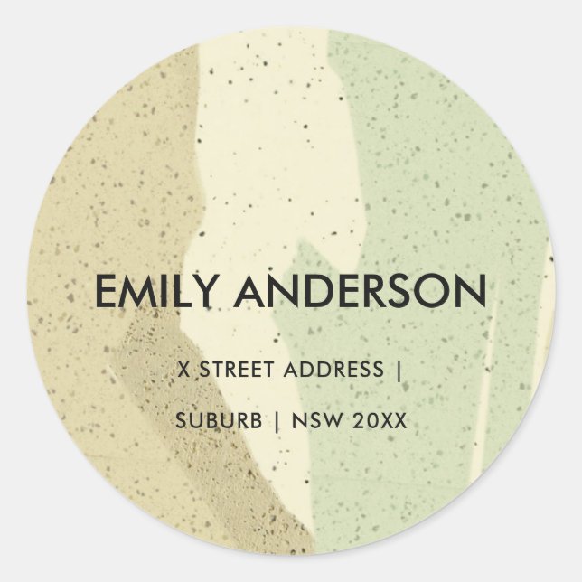 ADESIVO ENDEREÇO DE ONDAS MODERNAS DE ABSTRATO DE CINZA DE (Frente)