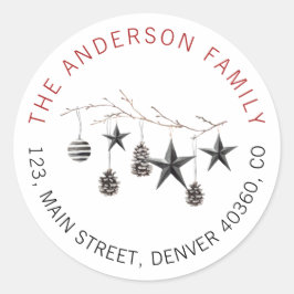 Adesivo Endereço de ornamento de galeria elegante de Natal