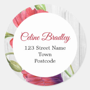 Adesivo Endereço de Pintura de Cópias Vermelhas Vibrante