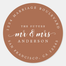 Adesivo Endereço de regresso da Sra. Script TerraCotta