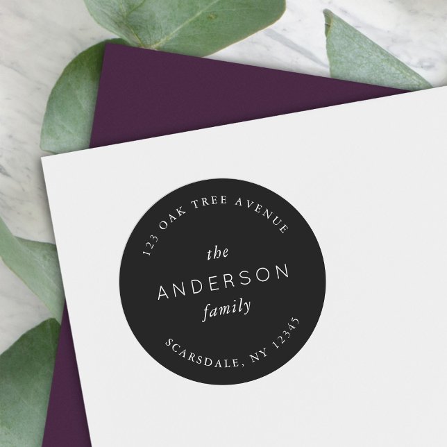 Adesivo Endereço de Remetente da Família Black (Criador carregado)