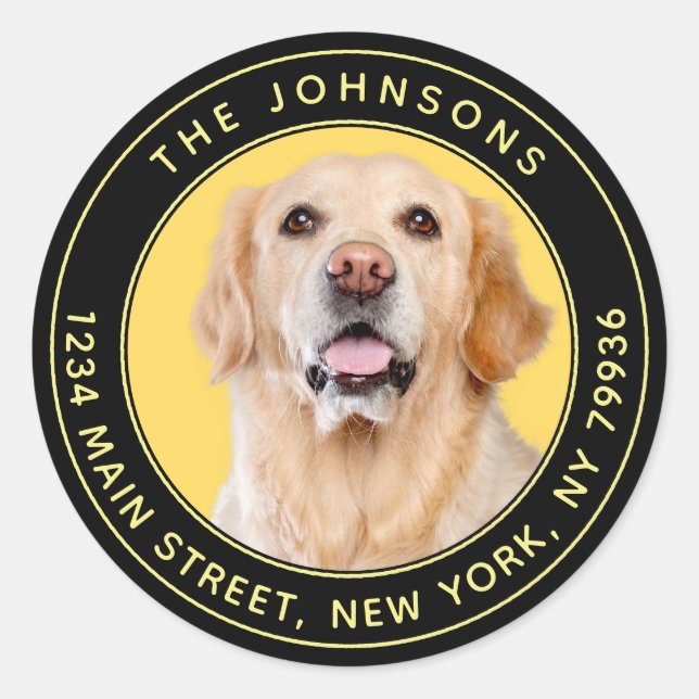 Adesivo Endereço de Retorno Arredondado Moderno de Fotogra (Frente)