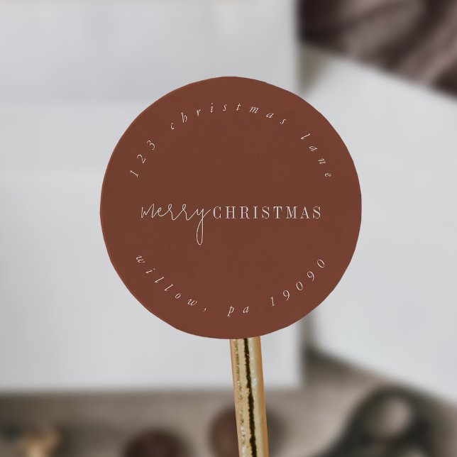 Adesivo Endereço de Retorno Circular de Terracotta Chic Mo (Criador carregado)