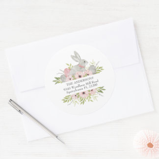 Adesivo Endereço de retorno Coelhinho e Ovos da Páscoa