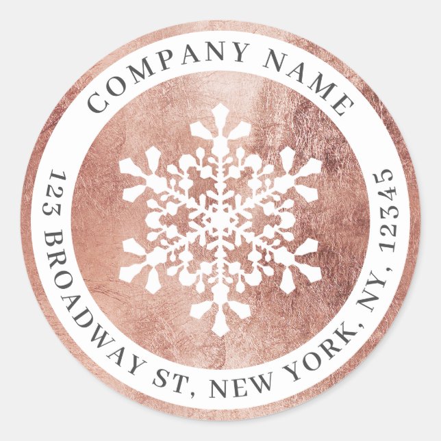 Adesivo Endereço de retorno da empresa Holiday Snowflake r (Frente)