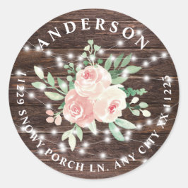 Adesivo Endereço de retorno das Luzes de Corda Floral de M