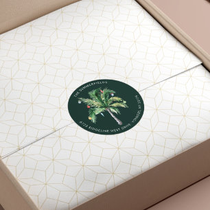 Adesivo Endereço de Retorno de Árvore de Palmeira Tropical