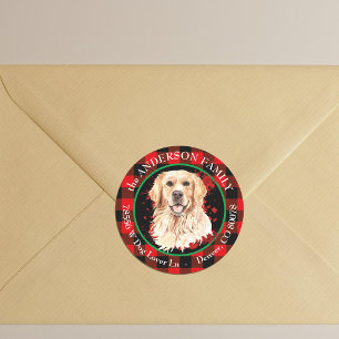Adesivo Endereço de Retorno de Cachorro Retriever Dourado 