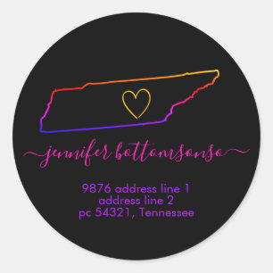 Adesivo Endereço de retorno de casa no Tennessee Assinatur