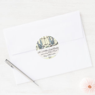 Adesivo Endereço de Retorno de Casamento Vintage Bluebird