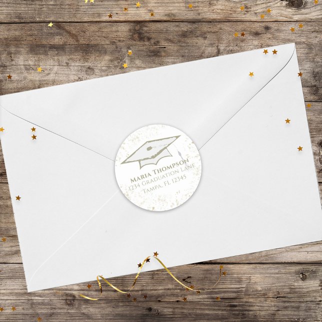 Adesivo Endereço de Retorno de Confetti Moderno Simples do (Criador carregado)