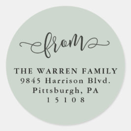 Adesivo Endereço de retorno de script verde-claro simples